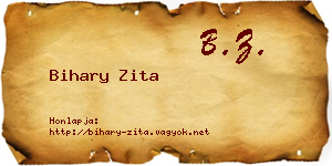 Bihary Zita névjegykártya