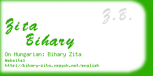 zita bihary business card